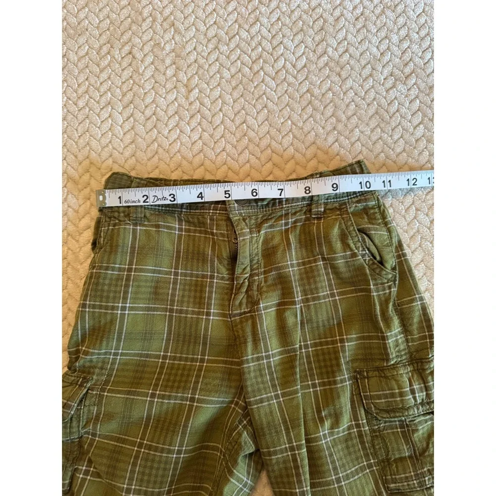 Carters Toddler Boys Olive Green Plaid Cargo Shorts Size 5T Cotton 35623